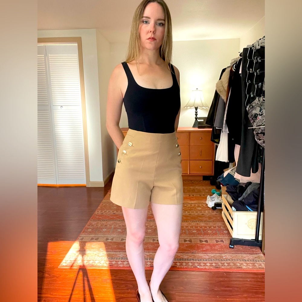 ZARA High Waisted Tailored Shorts Size Medium